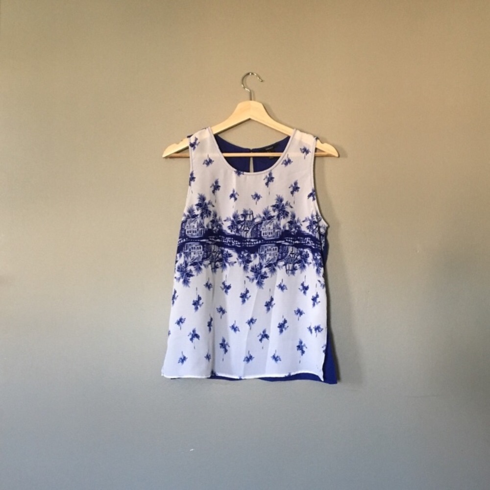 Slightly Sheer China Patterned Tank